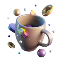serene creative Shadow of Mug with Handle Transparent Background professional png