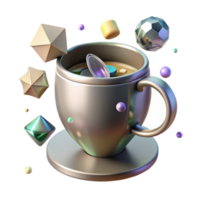 beautiful modern Shadow of Mug with Handle Transparent Background high quality png