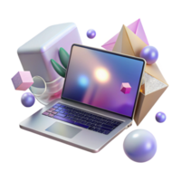 magnificent artistic Shadow of Open Laptop on Table Transparent Background png