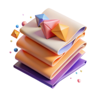 stunning modern Stack of Paper Sheets with Folded Corner Top View Transparent Background high quality png