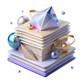 deslumbrante clássico pilha do papel com em branco folhas transparente fundo autêntico png