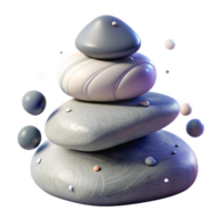 dramatic creative Stack of Smooth Stones with Natural Texture Transparent Background high resolution png
