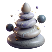 serene creative Stack of Smooth Stones with Natural Texture Transparent Background original png