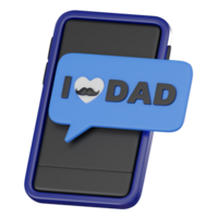 3D render, Dad Using Phone for Parenting and Communication Concepts, Icon Illustration png