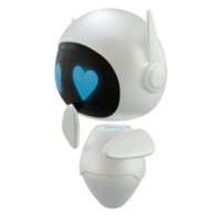 Artificial intelligence personal assistant robot with a shy and falling in love gesture. Mini robot 3d character. png