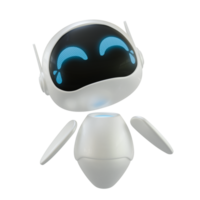 Artificial intelligence personal assistant robot with laughing out loud gesture. Mini robot 3d character. png