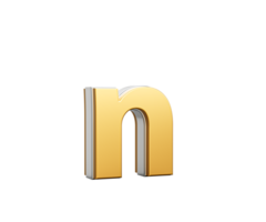 Shiny Golden Small Letter n Gleams With Its Sleek Modern Design With Sharp Edges 3D Illustration png