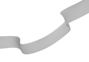 A smooth, flowing gray ribbon with gentle curves and twists on a light gray , 3d illustration png