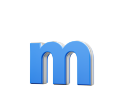 Blue Small Letter m Alphabet m Gleams With Its Sleek Modern Design With Sharp Edges 3D Illustration png
