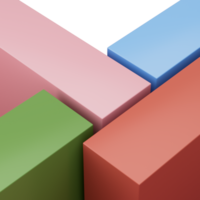 Abstract Pastel Geometric Shapes Rectangular Blocks Ideal For Backgrounds And Podium 3D Illustration png