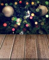 Empty wooden table holiday background. Product display photo