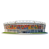3D Soccer Stadium Rendering Empty Field Transparent Background png