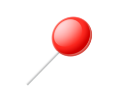 Red lollipop on a stick isolated on transparent background. png