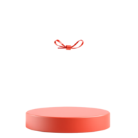 Red podium with bow for product presentation png
