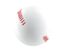 Baseball with red stitching, isolated on a transparent background png