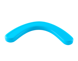 Blue glossy boomerang isolated on transparent background png