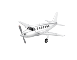 Silver Airplane Isolated on Transparent Background png