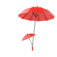 Red umbrellas isolated on a transparent background png