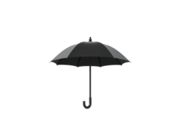 Black open umbrella isolated on white background png