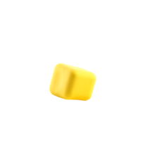 3D Render of a Yellow Cube png