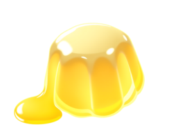 Shiny Yellow Jelly or Pudding Isolated on Transparent Background png