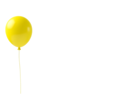 Yellow balloon floating on a transparent background png