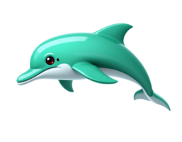 Cute Cartoon Dolphin in Teal Color png