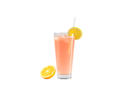 Refreshing Lemon Juice with Ice and a Slice of Lemon png
