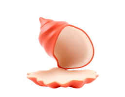 3D render of a beautiful open seashell png