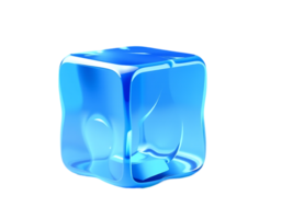Blue Ice Cube - Transparent and Glossy 3D Render png