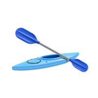 Blue Kayak with Paddle - Isolated on Transparent Background png