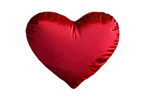 Red heart-shaped pillow, perfect for adding a romantic touch to any space, png