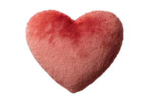 Soft heart-shaped pillow in a gradient of pink and red, ideal for home decor. png