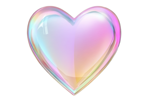 Glossy heart shape with gradient colors png