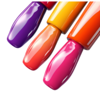Colorful Nail Polish Bottles Set Transparent Background png