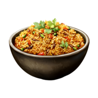 Bowl Of Rice With Vegetables Herbs Transparent Background png