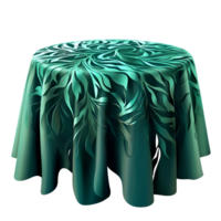 Elegant Tablecloth With Green Leaves Transparent Background png