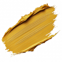 vibrant gold paint stroke transparency background, showcasing rich texture and shimmering finish that evokes sense of luxury and creativity. This artistic element can enhance various design png