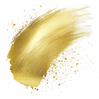 vibrant gold brush stroke with sparkling glitter effects on transparency background creates luxurious and elegant visual. This artistic element can enhance various design projects png