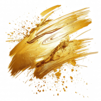 Gold abstract splash with dynamic brush strokes and splatters, creating vibrant and luxurious feel. Perfect for backgrounds, designs, and artistic projects png