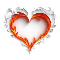 Romantic Eternal Fire Frame In Papercut Design Transparent Background png