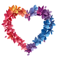 Romantic Papercut Frame With Flame Design Transparent Background png