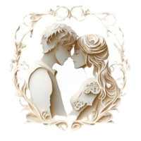 Ornate Eternal Flame Frame In Papercut Style Transparent Background png
