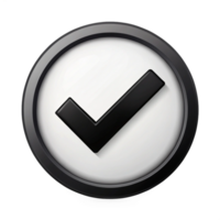 shiny black check mark in the circle is isolated on transparent background png