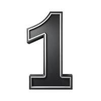 written number one in the black design with white background is isolated on transparent background png