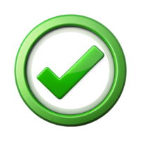 green check mark in the circle is isolated on transparent background png