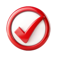 red check mark in the circle is isolated on transparent background png