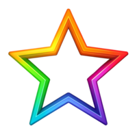 colourful 3d simple star is isolated on transparent background png