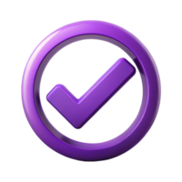 purple check mark in the circle is isolated on transparent background png