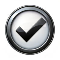 black check mark in the circle is isolated on transparent background png